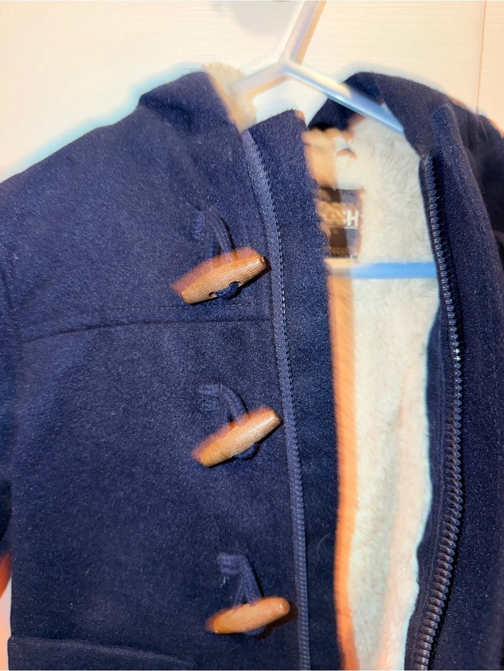 OshKosh B'gosh Navy Hooded Pea Coat with Toggle Accents